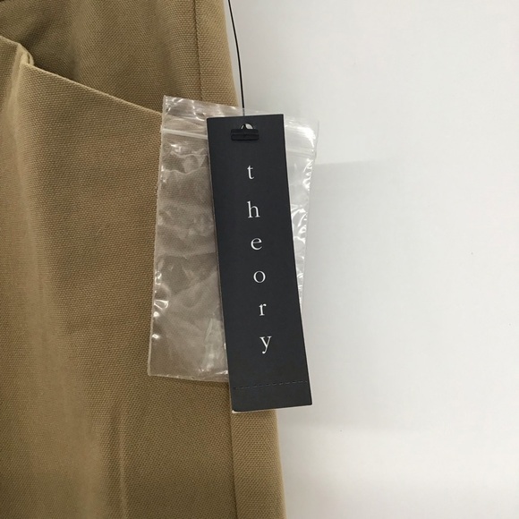 Theory Max C Stretch Canvas Khaki Trouser Pants NWT Tan Career Bus Casual Size 6 - Picture 7 of 10
